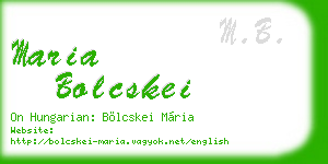 maria bolcskei business card