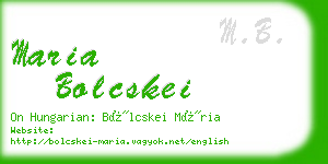 maria bolcskei business card